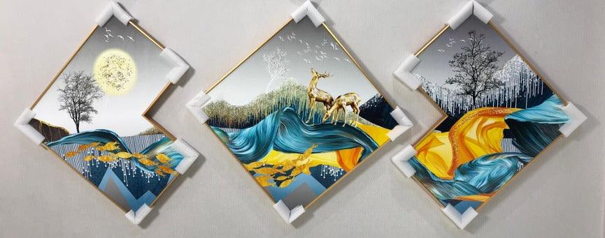 Modern Crystal Painting set of 3 Style 49